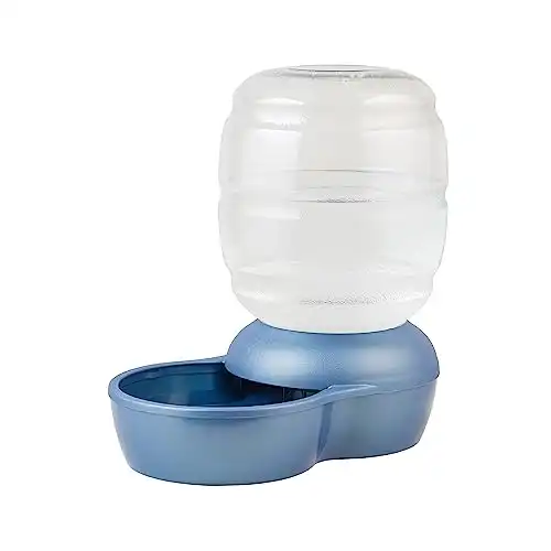 Petmate Replendish Automatic Gravity Waterer for Cats and Dogs, BPA-Free, No Batteries Required, Includes Charcoal Filter, 4 Gallons, Made in USA,Blue