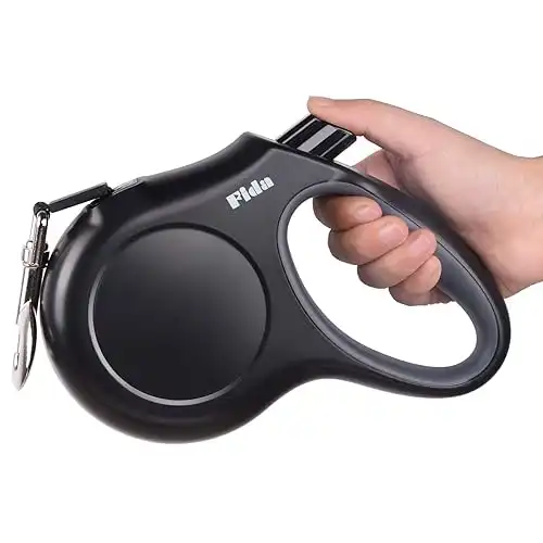 Fida Retractable Dog Leash Large Breed, Heavy Duty 16 ft Dog Walking Leash, up to 110 lbs, 360 Tangle Free, Black